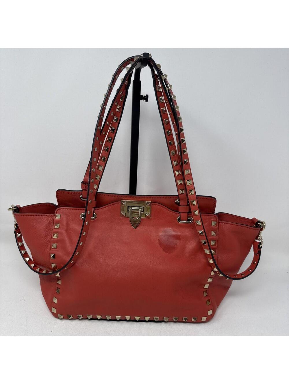 Valentino Garavani Vitello Rockstud Rosso Valentino Shoulder /Crossbody Bag
